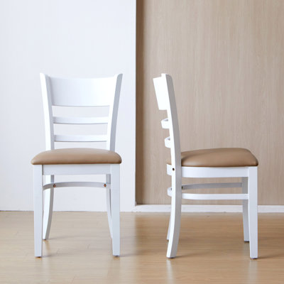 Zida Solid Wood Upholstered Ladder Back Side Chair Set of 2 by Red Barrel Studio