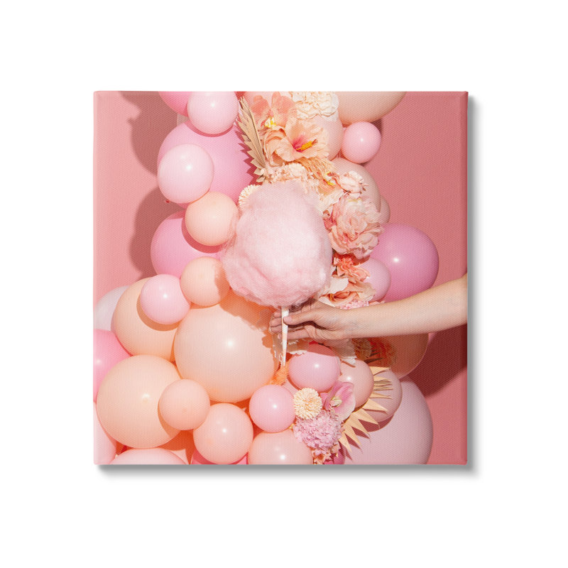 Barbe à papa et ballons sur toile par Lish Creative, H 36 po x l 36 po x P 1,5 po