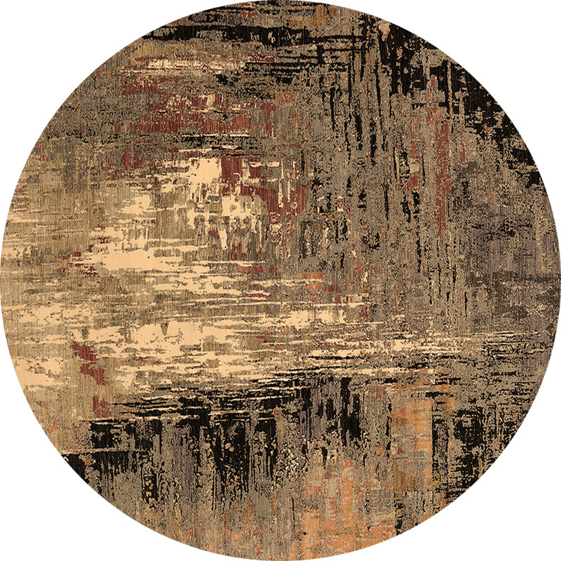 Hambeldon Performance Chenille Abstract Indoor Rug, Round 3'