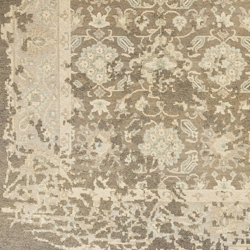 Artifact Wool Oriental Area Rug in Beige, Rectangle 6' x 9'