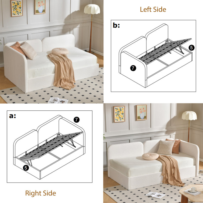 Coletti Boucle Corner Daybed, White