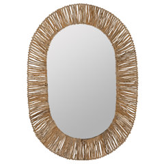 Blue Rattan Mirror