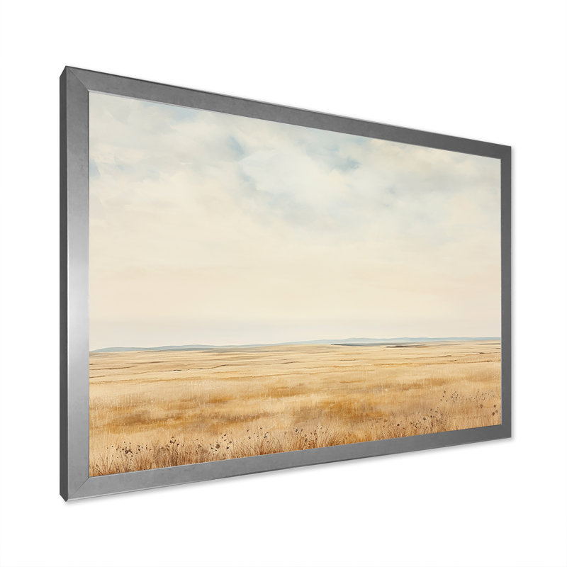 Prayies Endless Meadows Scenery Minimalisme I, Cadre simple argenté, H 16 po x l 32 po x P 1 po