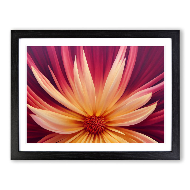 Desirable Flower - Single Picture Frame Print, Black, 46cm H x 64cm W x 2cm D