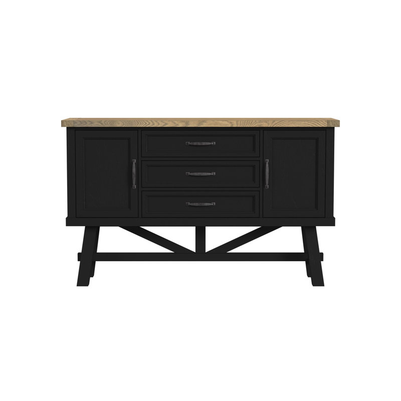 Danielsville 66" Server with AC/USB Power, Rustic Wheat and Raven