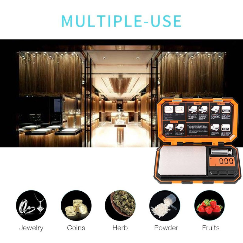 Fuzion Digital Pocket Scale, 200G X 0.01G, 6 Units Conversion Mini Scale With LCD Display, Tare Function For Food, Jewellery, Medicine, Coffee (Battery Included)