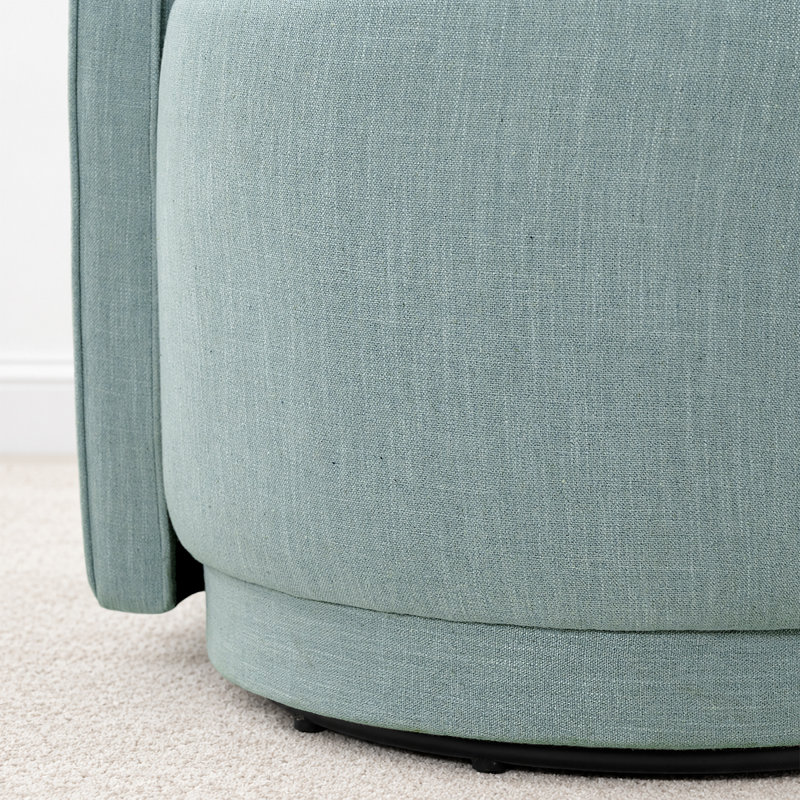 Fauteuil de meuble-lavabo pivotant rembourré en tissu entièrement assemblé, Bleu ciel