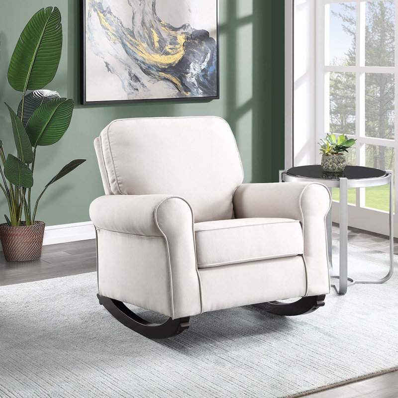 Chaise berçante Elvin, tissu beige