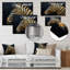 Portrait de zèbre noir et doré sur fond noir - décoration murale animal zèbre-594560107-758351341