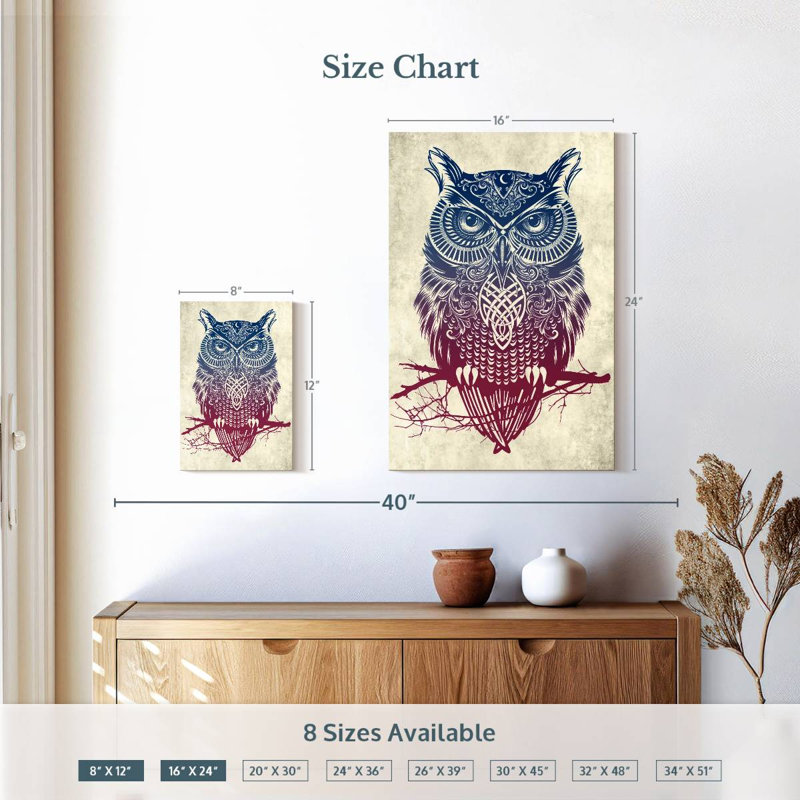 Brampt Warrior Owl, 12" H x 8" W