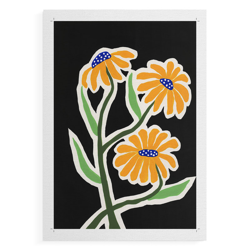 Pop Flowers I - Impression sur toile seulement - NON-CADRE, H 18 po x l 12 po