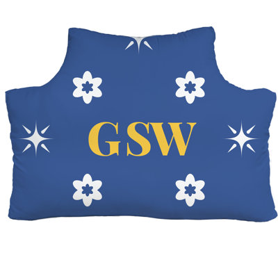 Tête de lit grand bleu doré Golden State Basketball Colors 59,5 po x 29,5 po