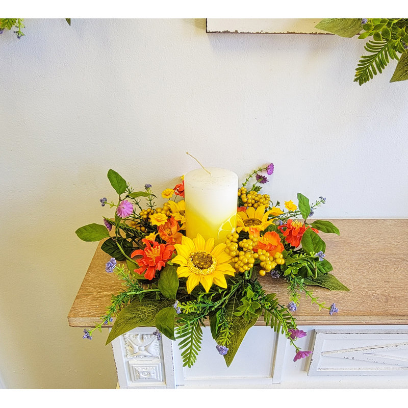 Handcrafted Faux Polyester Wreath, 12"W x 12"H x 3" D