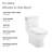 Carre One-Piece Square Toilet Left Side Flush Handle Toilet 1.28 gpf