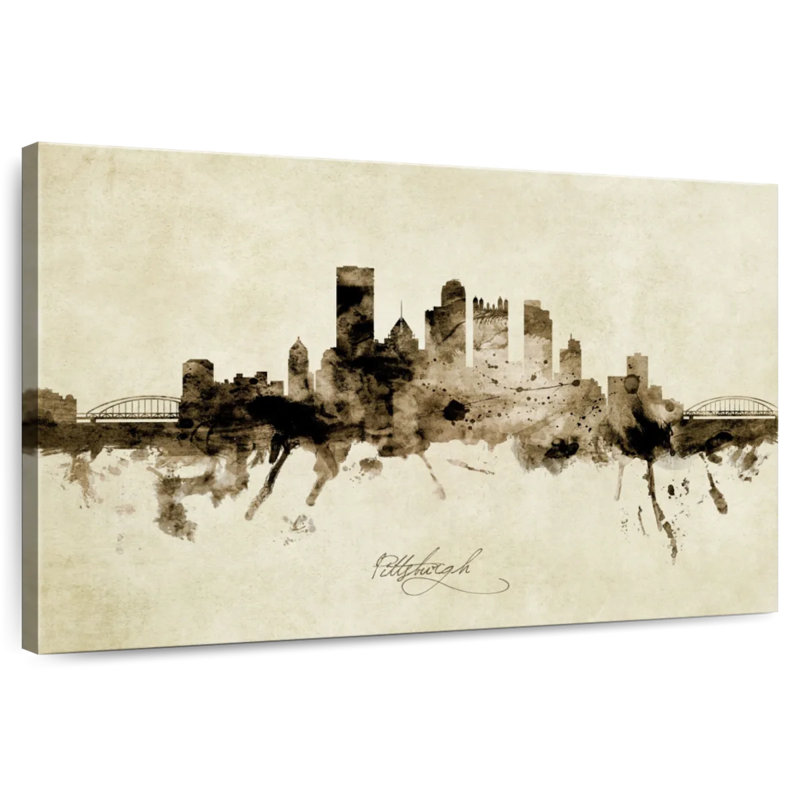 Kavia Pittsburgh Pennsylvania Skyline II, 26" H x 39" W