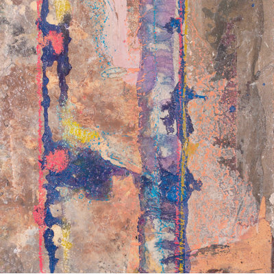"Différents coups III", peinture sur toile à cadre flottant