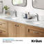 KRAUS Elavo. Lavabo de salle de bain ovale encastré en céramique en porcelaine blanche avec trop-plein, KCU-273