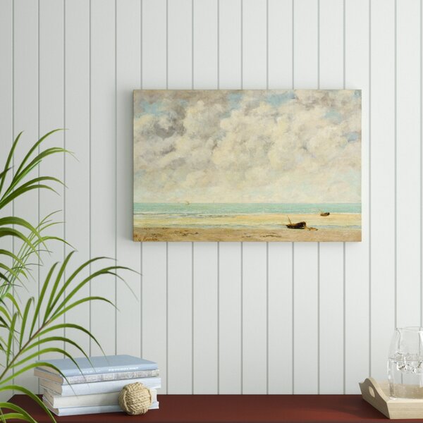 Sand & Stable The Calm Sea On Canvas by Gustave Courbet Painting | Wayfair