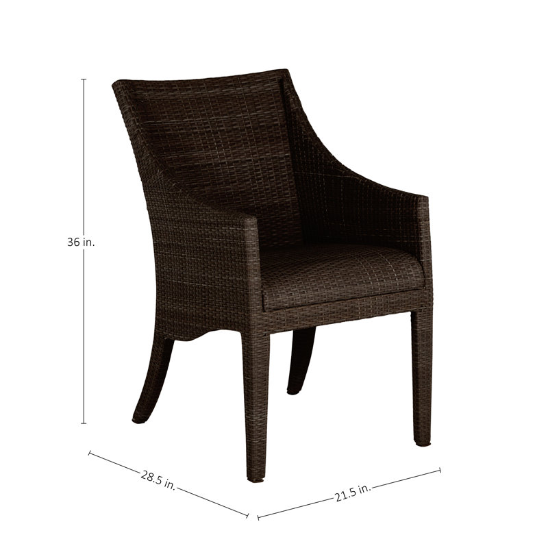 Outdoor Dining Armchair, Black Walnut