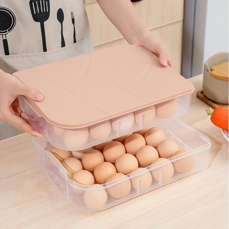 Boîte de rangement pour 20 œufs pour réfrigérateur, Pink