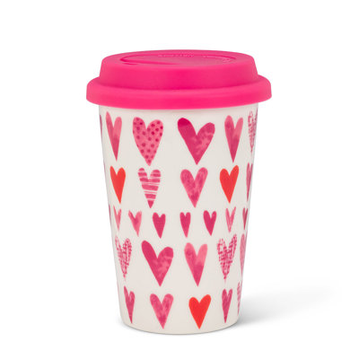 12 oz Tasse de voyage avec cœurs