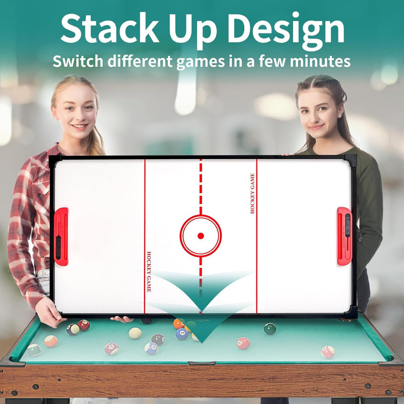 12-In-1 Combo Game Table Set For Adults, Multi Game Table For Game Room, Friends & Family /Hockey, Football, Pool