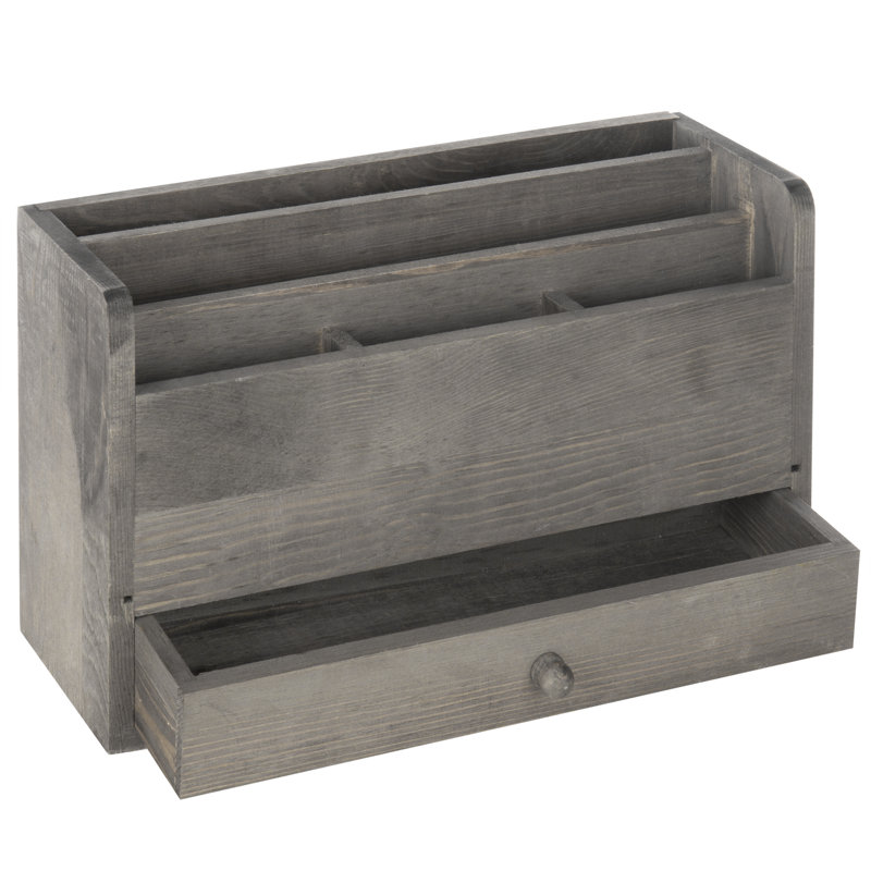 Organisateur de bureau en bois à 5 fentes