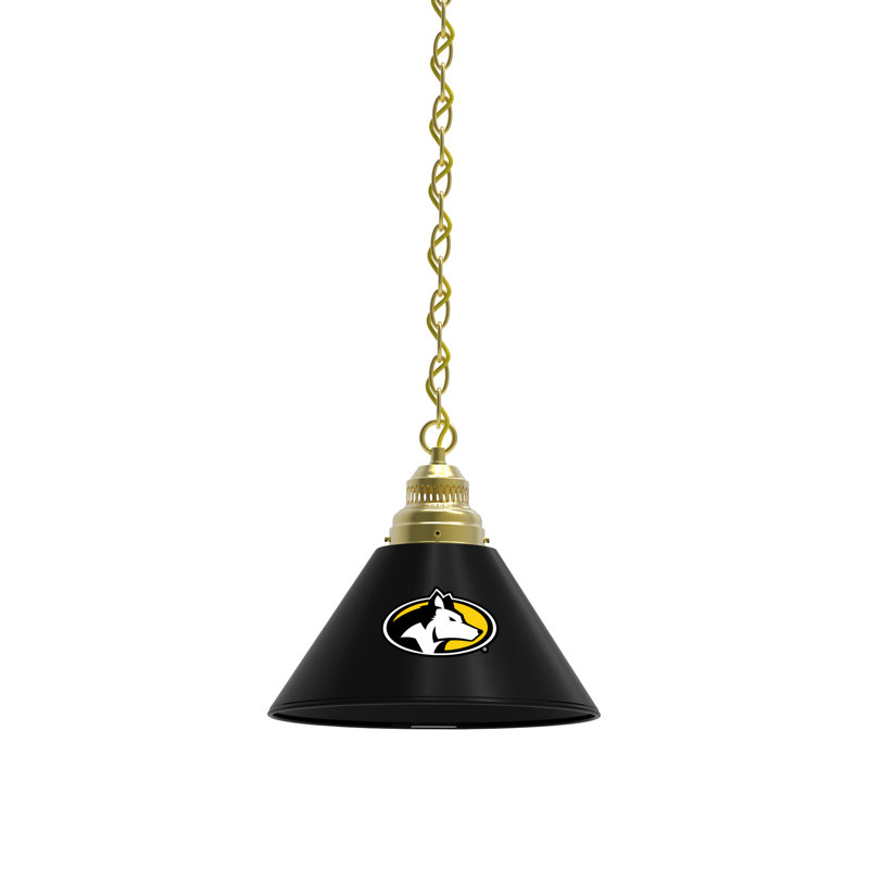 1 - Light Single Pendant, Brass, Michigan Tech Huskies