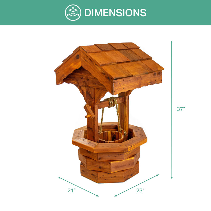 American Furniture Classics 37-Inch Eastern Aromatic Red Cedar Wishing Well Planter