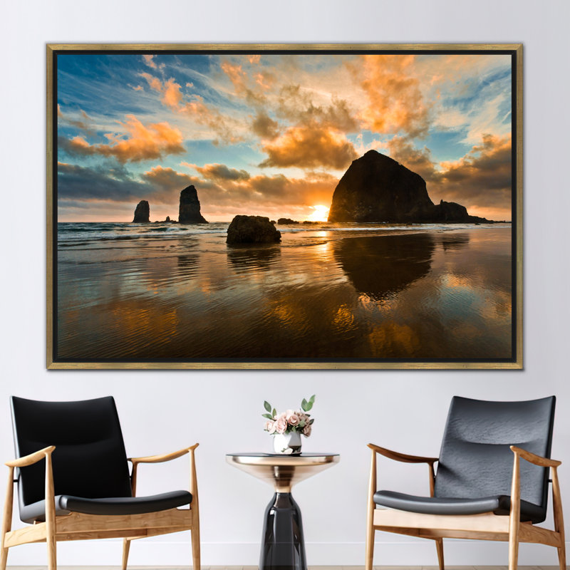 Print on Canvas, 50 cm H x 70 cm W, Gold Floater Framed