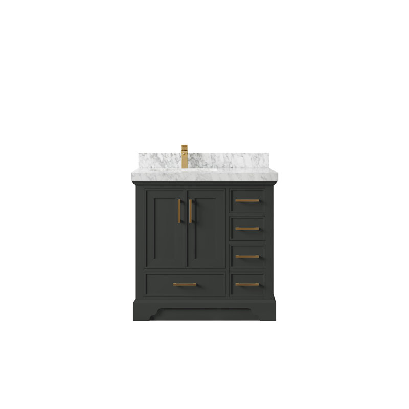Meuble-lavabo simple 36 po avec plateau en marbre Joesef
