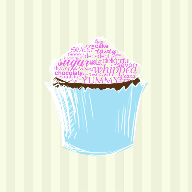 " Cupcake ", 12" W x 12" H