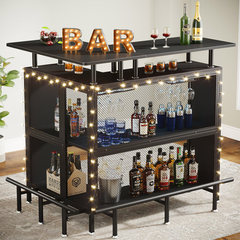 Bhima Bar Unit with Storage, Black