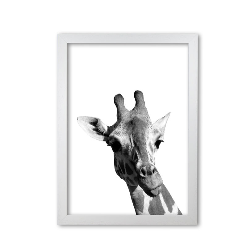 Giraffe - Print, White Grain Frame, 30 cm H x 21 cm W x 5 cm D