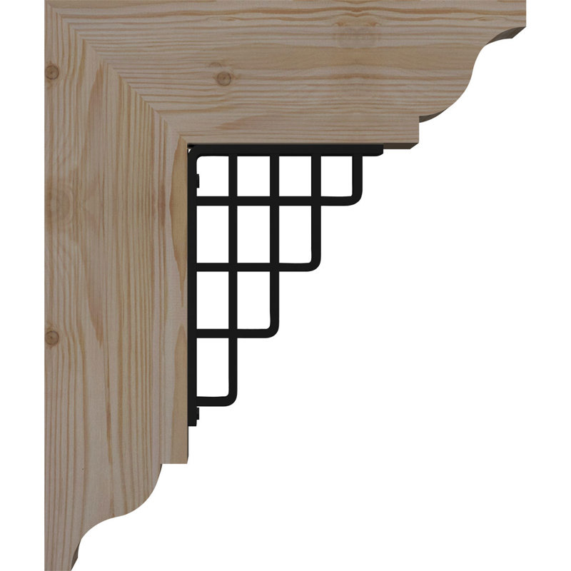 Support de fer traditionnel 4 po Diane, H 12 po x P 9 1/2 po, Sapin de Douglas de l 3 1/2 po x T 2 po (lisse)