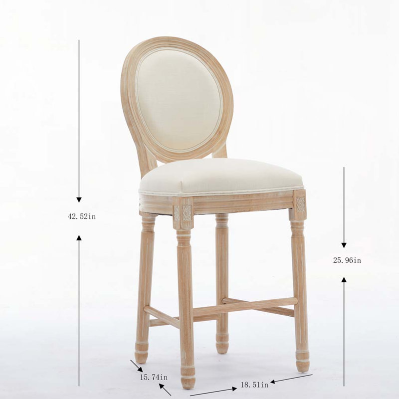 Ensemble de tabourets de bar rembourrés en tissu avec repose-pieds en tissu