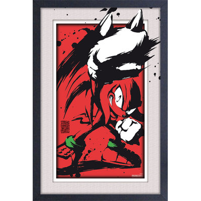 Sonic- Knuckles Splatter 11x17 Under Plexi Framed Poster