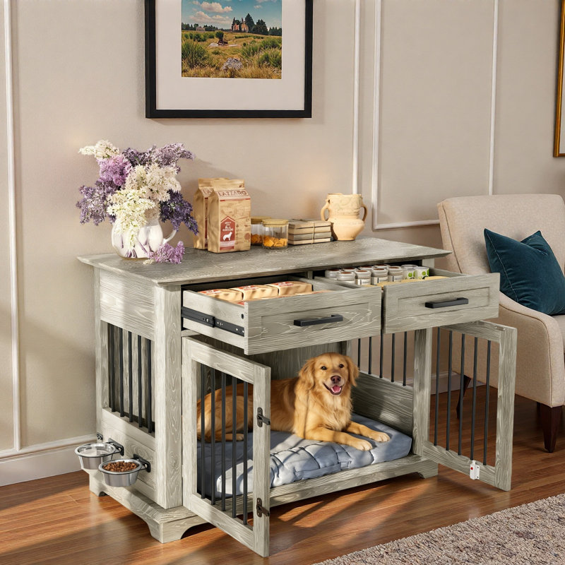 Meuble pour chien 44,48 po, Gris