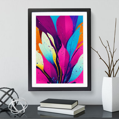 Splattered Flower No.1 Abstract - Framed Print