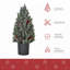 Arbre de Noël miniature enneigé de 18 pouces de hauteur, parfait pour la décoration de Noël de table avec pommes de pin et baies