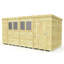 Total Sheds 14ft x 7ft Pent Garden Shed - Single Door - With Windows - Pressure Treated Timber - UK Manufactured