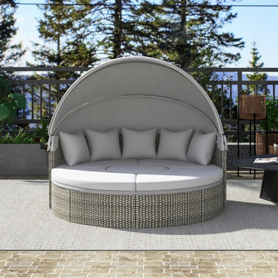 Ensemble de canapé modulaire d'extérieur rond en gris Patio Furniture