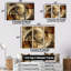 Vintage rétro cubiste doré brun II - ensemble de reproductions d'art mural abstrait-108313000-108313005