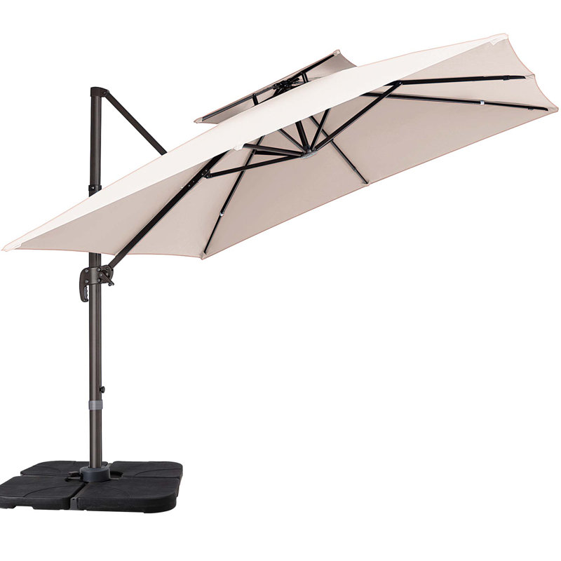 Parasol en porte-à-faux 11 pi Germar, Beige, H 106 po x l 132 po x P 132 po