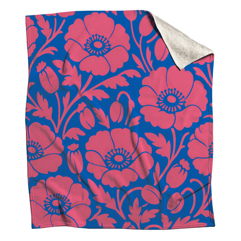 Couvertures à motif floral rose, 60in W x 80in H