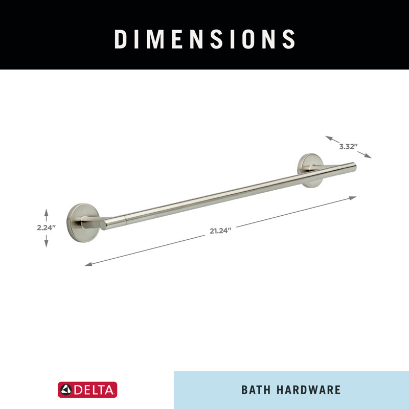 Porte-serviettes mural, accessoire et quincaillerie de salle de bain Trinsic, Acier inoxydable, 1.13" H x 18" L x 3.31" D