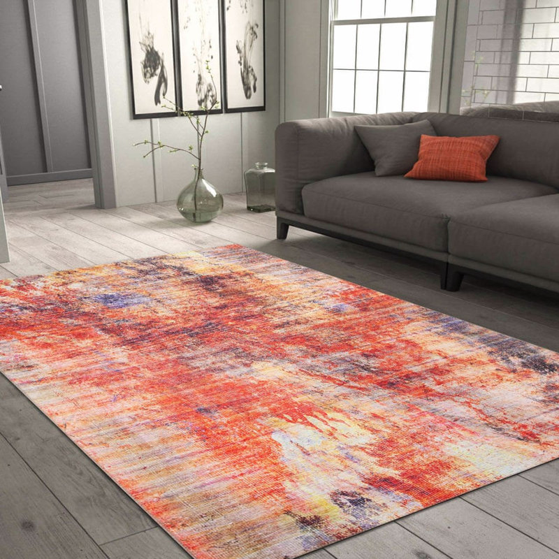 Luxurious Machine Washable Carpet, 100% Polyester, 7.5 x 10.8 Feet | Pile Height: 0.2 Inches, 1850 g/m² | Recycled Poly Cotton Underside, Easy Care, Perfect for Living Room & Bedroom, Soft & Durable Design