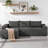 Boneless Corduroy L-Shape Modular Sectional Couch with Chaise - Soft Upholstered, Roomy Deep Seat, No Assembly Required, Timeless Stylish Furniture for Living Room Bedroom Apartment Home Office-218115380-222416033