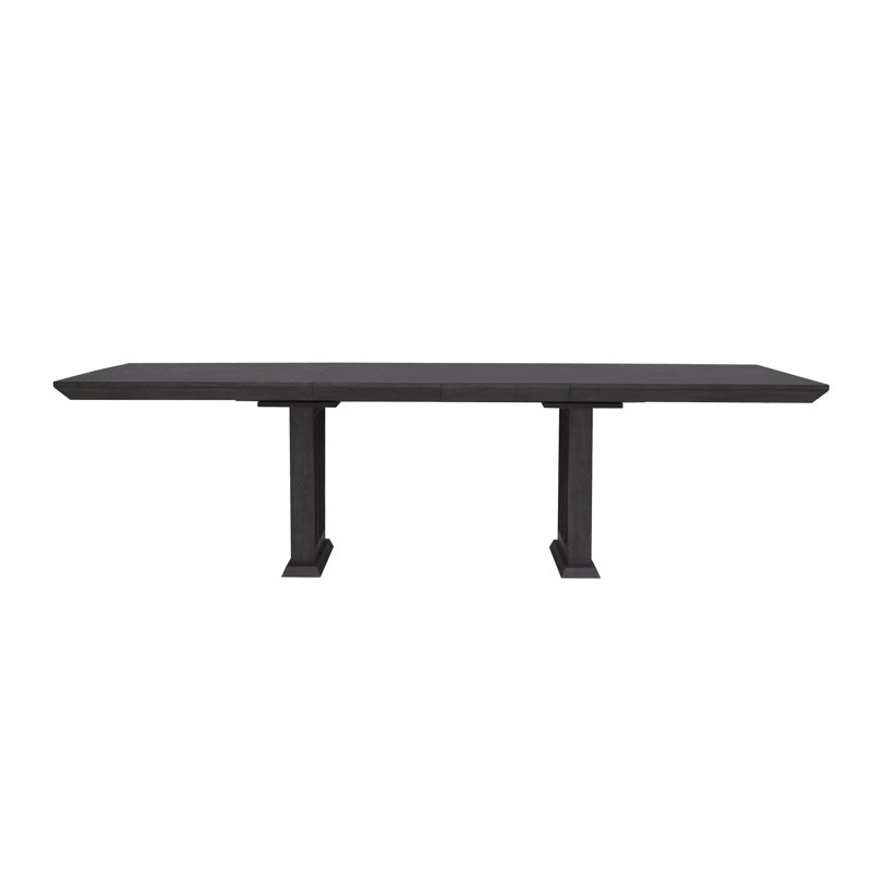 Quincy Double Pedestal Extendable Brown Wood Dining Table
