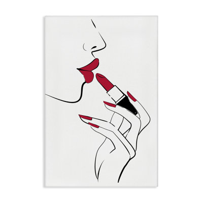 Art mural sur toile, "Red Lips" par Martina Pavlova